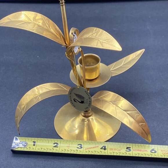90s MASCOT USA Austrian Crystal Hummingbird Candle Holder 24K Gold Plated 8" New - Picture 9 of 10